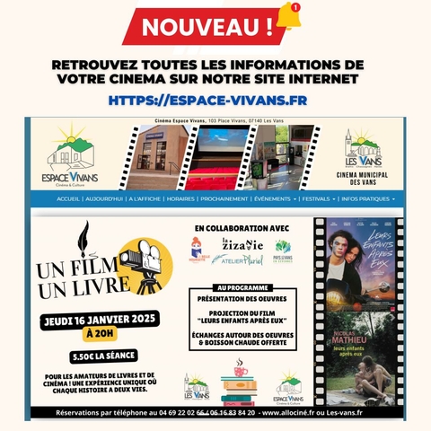 Nouveau site internet Espace Vivans Cinéma & Culture